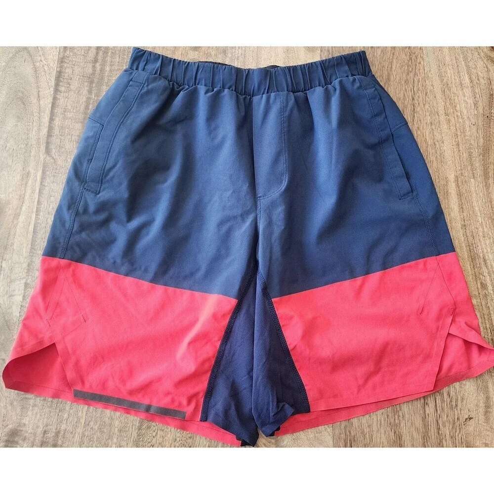 Lululemon Shorts Mens Small Multicolor Colorblock Lined 8 Inch Inseam Running